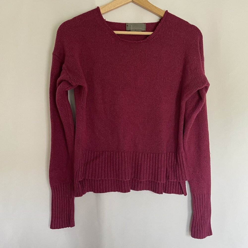 Anthropologie pink barbiecore long sleeved knit sweater casual women's size XS